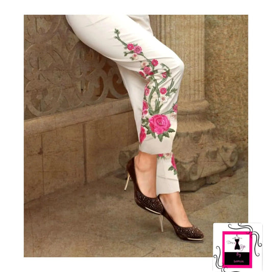 Elevate Your Wardrobe with our Hand-Painted Women's Trousers